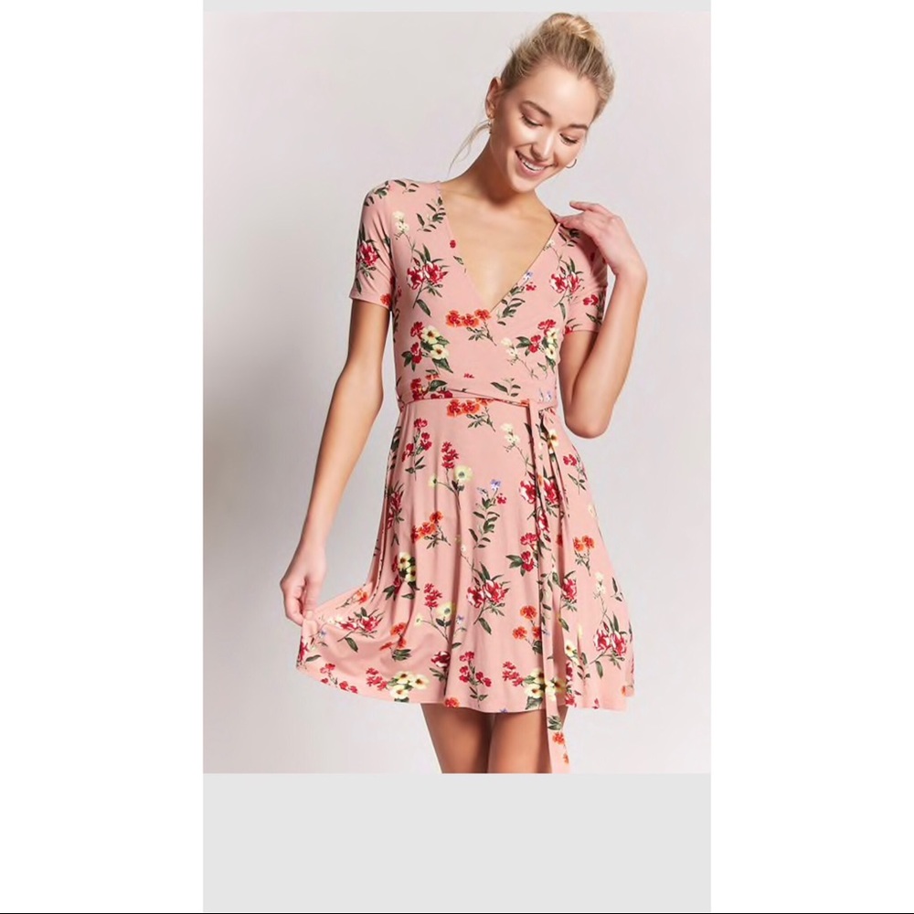 Peach Floral Dress